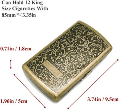 mini cigarette case Small Case, Men's Tobacco Box, Stitched Cigar Wallet, Leather Smoking Accessory A gentlemanly accessory Metal Carry Cigarette Case, Double