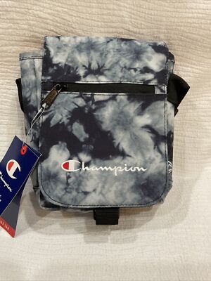 NWT Champion Black/White/Blue  Billboard Crossbody Bag Adjustable Strap  Cute!!
