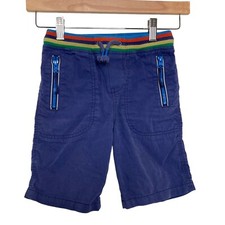 Mini Boden Boys Adventure Shorts Size 6Y Blue Drawstring Ribbed Waistband