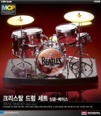Academy 1/8 Crystal Drum Set Single-bass MCP Beatles Plastic Model