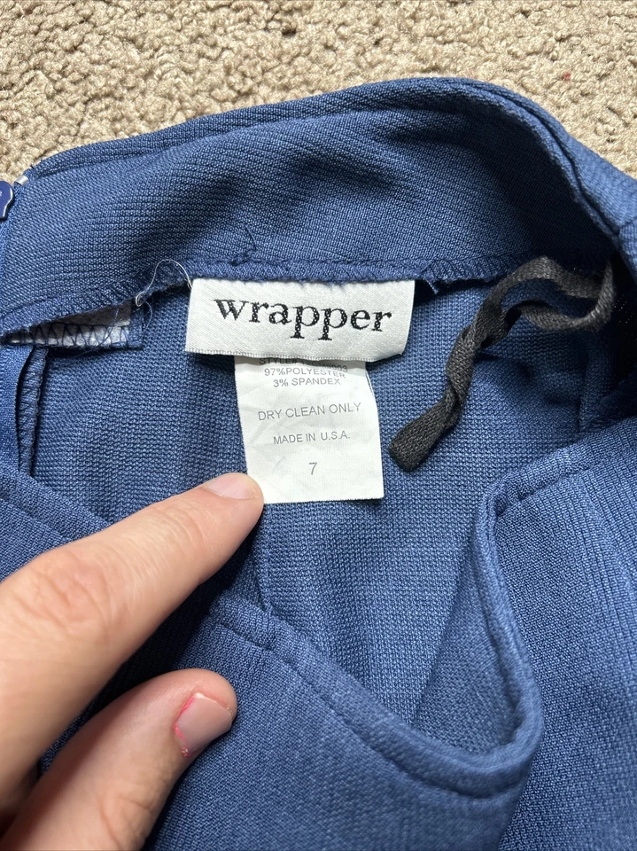 Vintage Women’s Size 7 Wrapper Blue Mini Skirt - Image 2 of 4