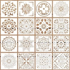 16 Pcs Mandala Stencils 6 x 6 Inch Templates Reusable Paint Stencil for