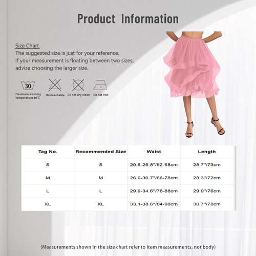 Women Elastic Waistband Irregular Hem Puffy Tulle Skirt Dance Birthday Party - 第 39/55 張圖片