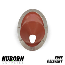 Roof Flashing - Tent, High-Temp, Aluminium Oval Base, Flue, Fits Ø45-85mm