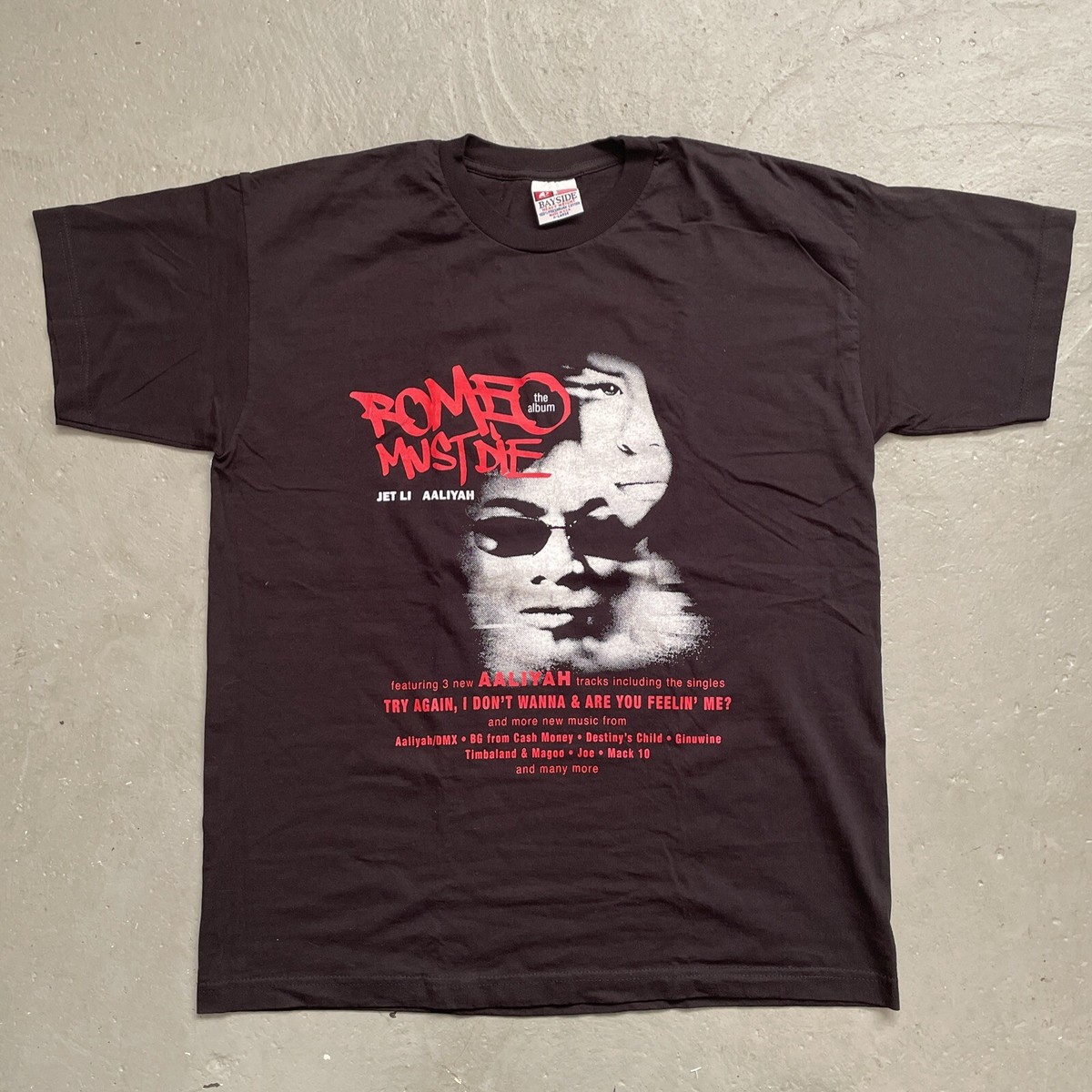 Vintage Romeo Must Die Y2K Soundtrack Rap Tee Aaliyah Album T  