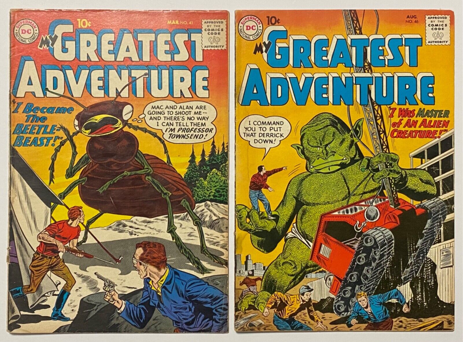 MY GREATEST ADVENTURE 41 & 46 1960 DC Comics Silver Age Sci-Fi Adventure Series