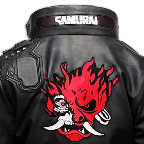 Cyberpunk Ultimate Samurai 2077 Video Game Cosplay Black Leather Jacket - Picture 2 of 5