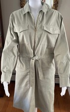 J. Crew Dress Tie-waist Utility Stretch Chino, Ice Pine Green, Size 10 NWT CD356