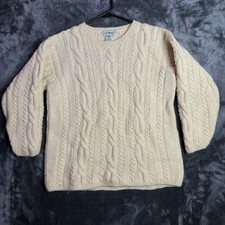 Vintage L.L. Bean Cable Knit Fisherman Womens Medium Ireland Sweater