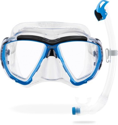 Snorkel Kit Mask Dry Tube Clear Azure Cressi Big Eyes Seal DM540022 Kits