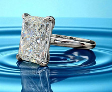 3.00 Carat D VS1 Platinum Radiant Cut Lab Grown Diamond Ring IGI Certified