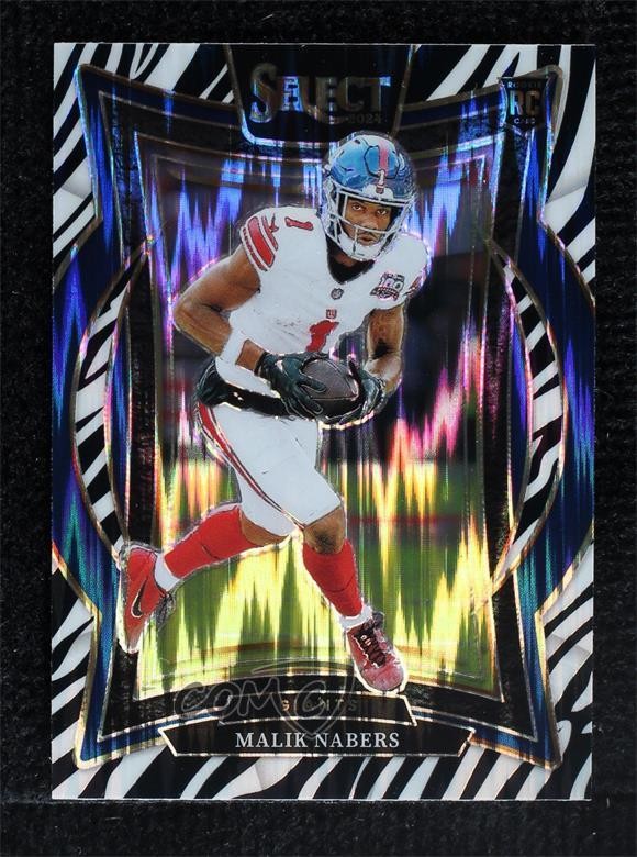 2024 Panini Select Concourse Zebra Shock Prizm Malik Nabers #29 Rookie RC 13d7
