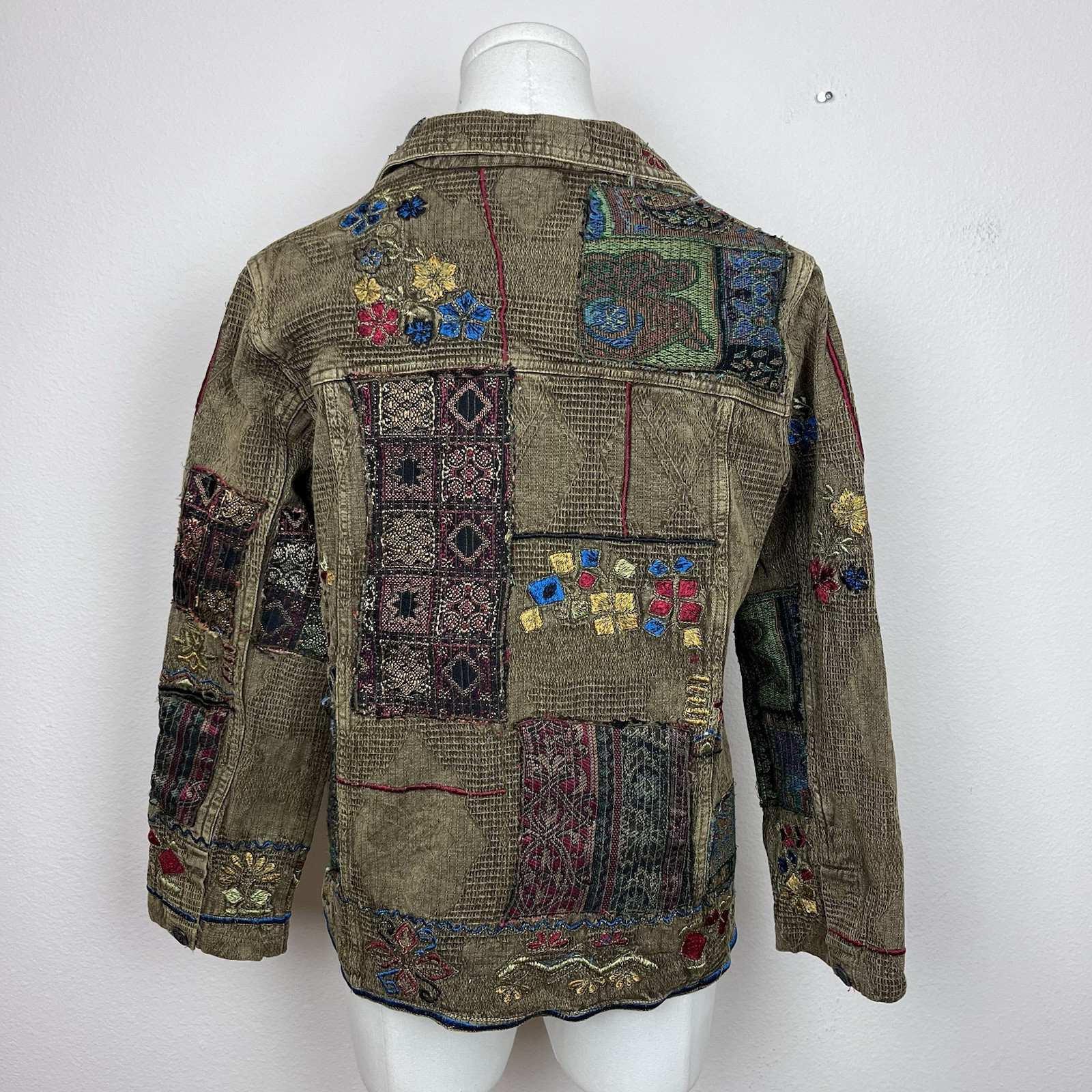 Chicos Jacket Womens Extra Small Patchwork Embroi… - image 2