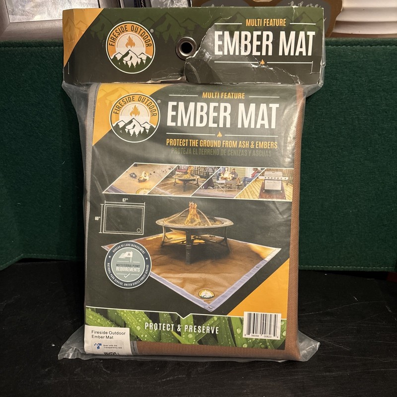 Fireside Outdoor Ember Mat For FirePits & Grills Protect Deck and Ground (67x60)