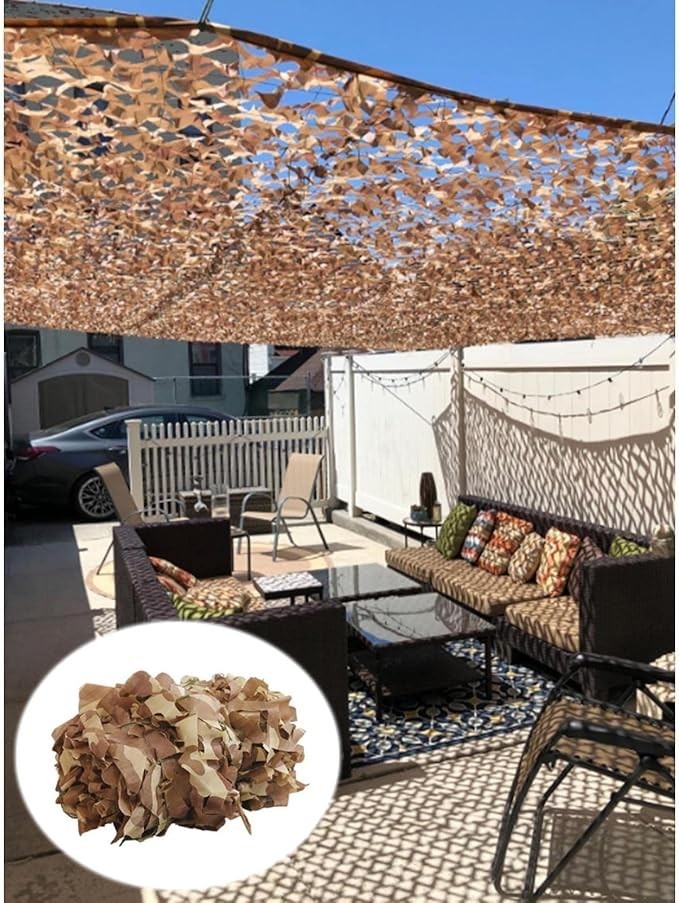 Toile de camouflage renforcée 5x10m anti-UV pour pergola