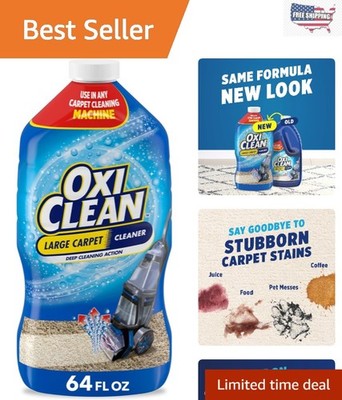 Deep Cleaning Carpet Shampoo - 64 Fl Oz Unscented Solution for All Machines