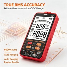 True For RMS Multimeter with Temperature Probe Support and Diode Test for T5