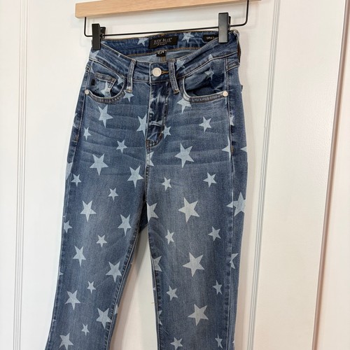 Judy Blue Super Flare Jeans Womens Size 24 star print high rise  - Bild 4 von 15