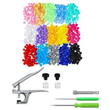 Plastic Snaps with Snap Pliers, 150 Sets Snap Buttons for Sewing, Snap Fasten...