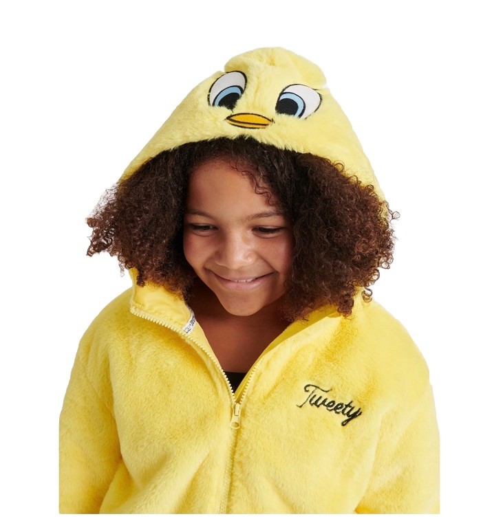 Tweety Bird By Justice Girls Yellow Fleece Jacket Size Medium (10) NWT