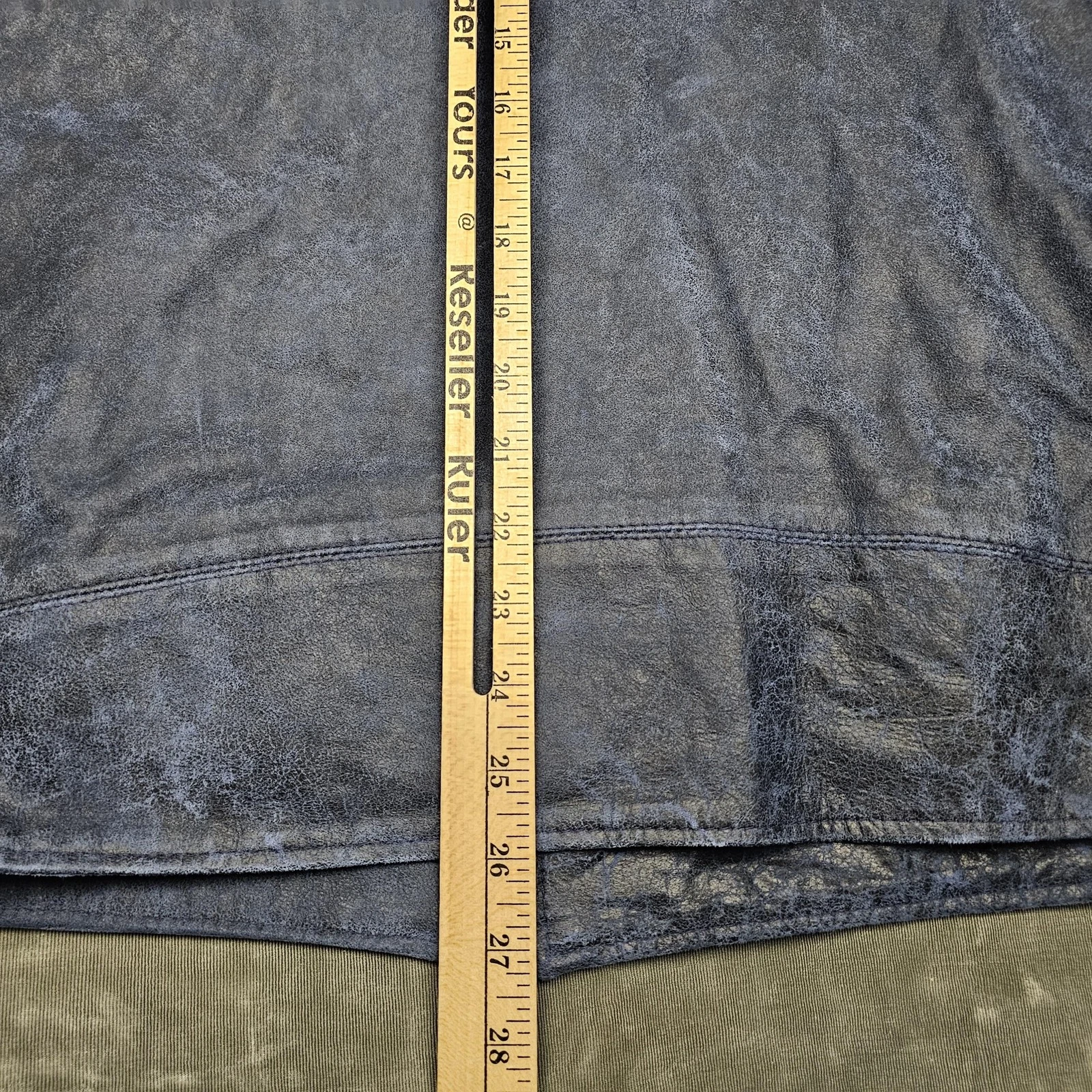 Remy Jacket Mens 40 Blue Lambskin Leather Full Zip Moto Racer Handcrafted USA - product detail image 8