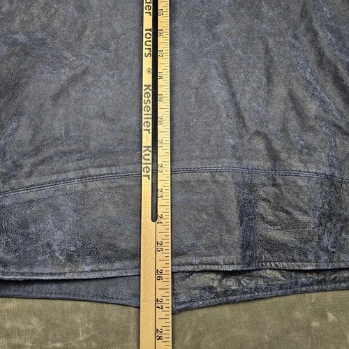 Remy Jacket Mens 40 Blue Lambskin Leather Full Zip Moto Racer Handcrafted USA image 8