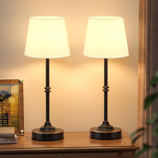 Rechargeable Cordless Table Lamp Antique Black - 2 Pack 4000Mah Battery Operated