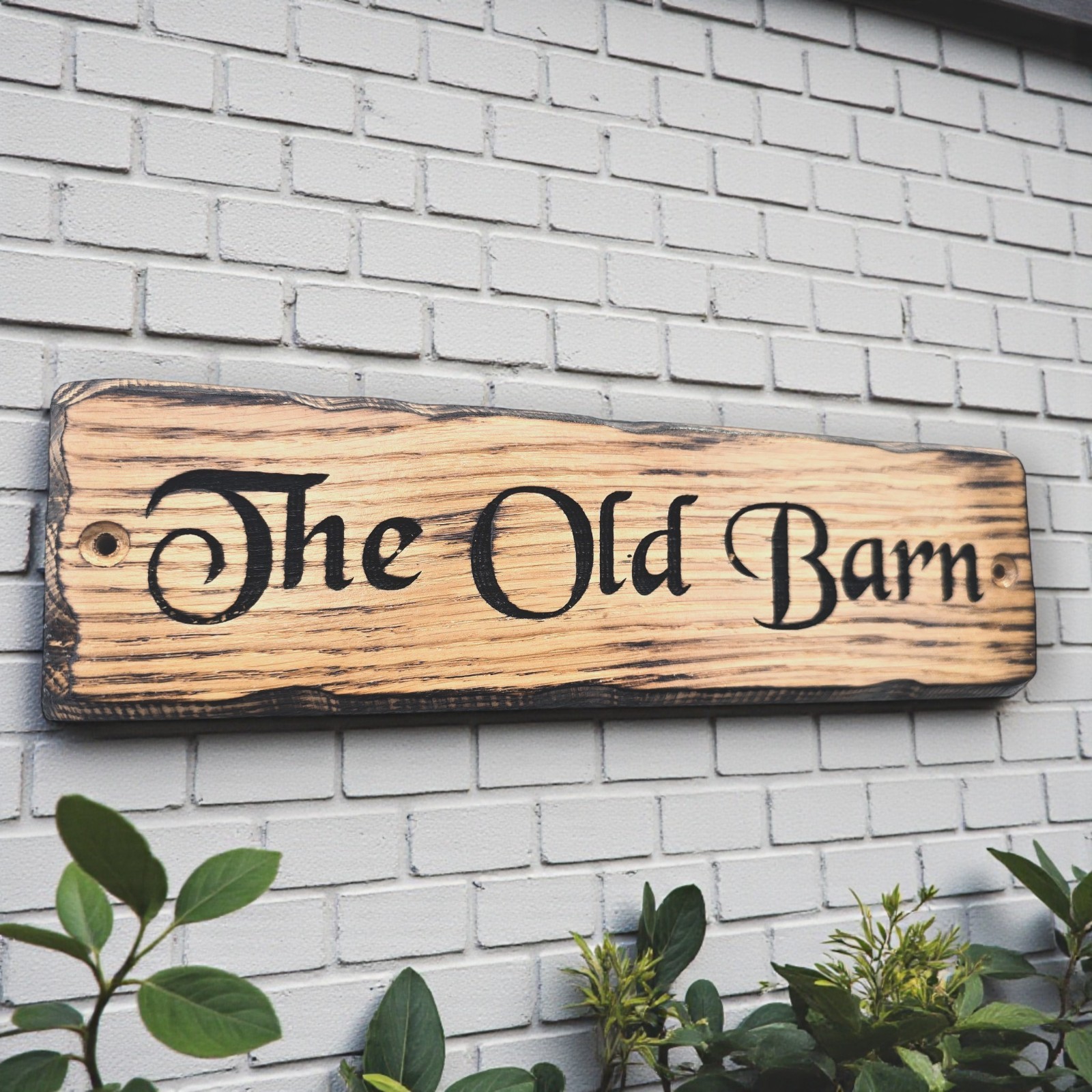 Personalized Sign | Custom Engraved Plaque, Rustic Wooden Nameplate, Farmhouse S