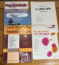 Vintage Music Sheet Lot Including Popular Music Magazine and Hammond Organ Play-