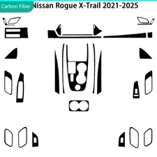 30Pcs Glossy Piano Black Full Interior Trim Kits For Nissan Rogue X-Trail 21-25