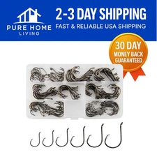 150  Offset Circle Hooks - High Carbon Steel for Fishing Enthusiasts