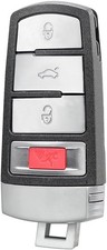 Key Fob Cover Shell Case Replacement 4 Buttons Remote Control Silver