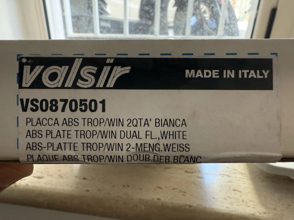 PLACCA VALSIR TROPEA 2 BIANCA VS0870501 ORIGINALE - Immagine 3 di 3