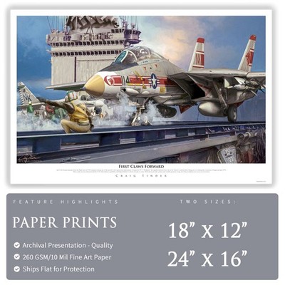 F-14 Tomcat - First Claws Forward - Paper Print by Craig Tinder