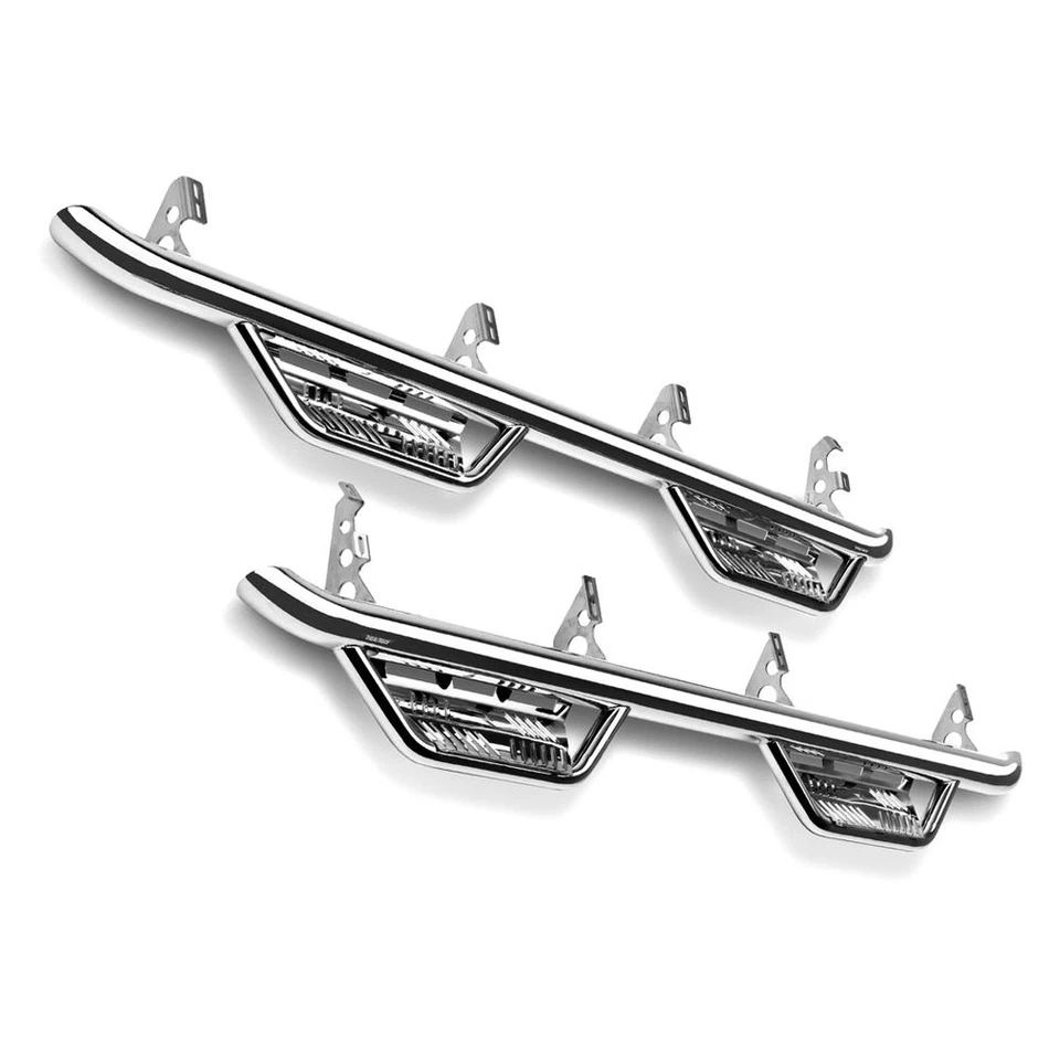 For Chevy Silverado 3500 HD 15-19 3" Podium Cab Length Polished Round Side Steps - Image 2 of 4
