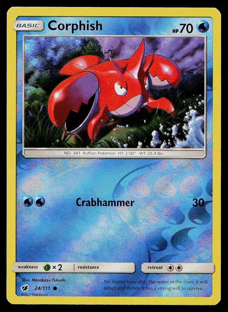Pokemon Card Crimson Invasion Corphish 24/111 Reverse Holo Common