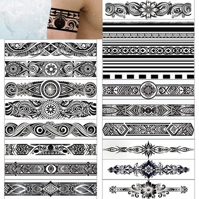 GLARYYEARS Arm Band Temporary Tattoo - 18 Pack Super Long size, Realistic & Boho