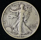 1943 Walking Liberty Half Dollar, Very Fine, World War 2