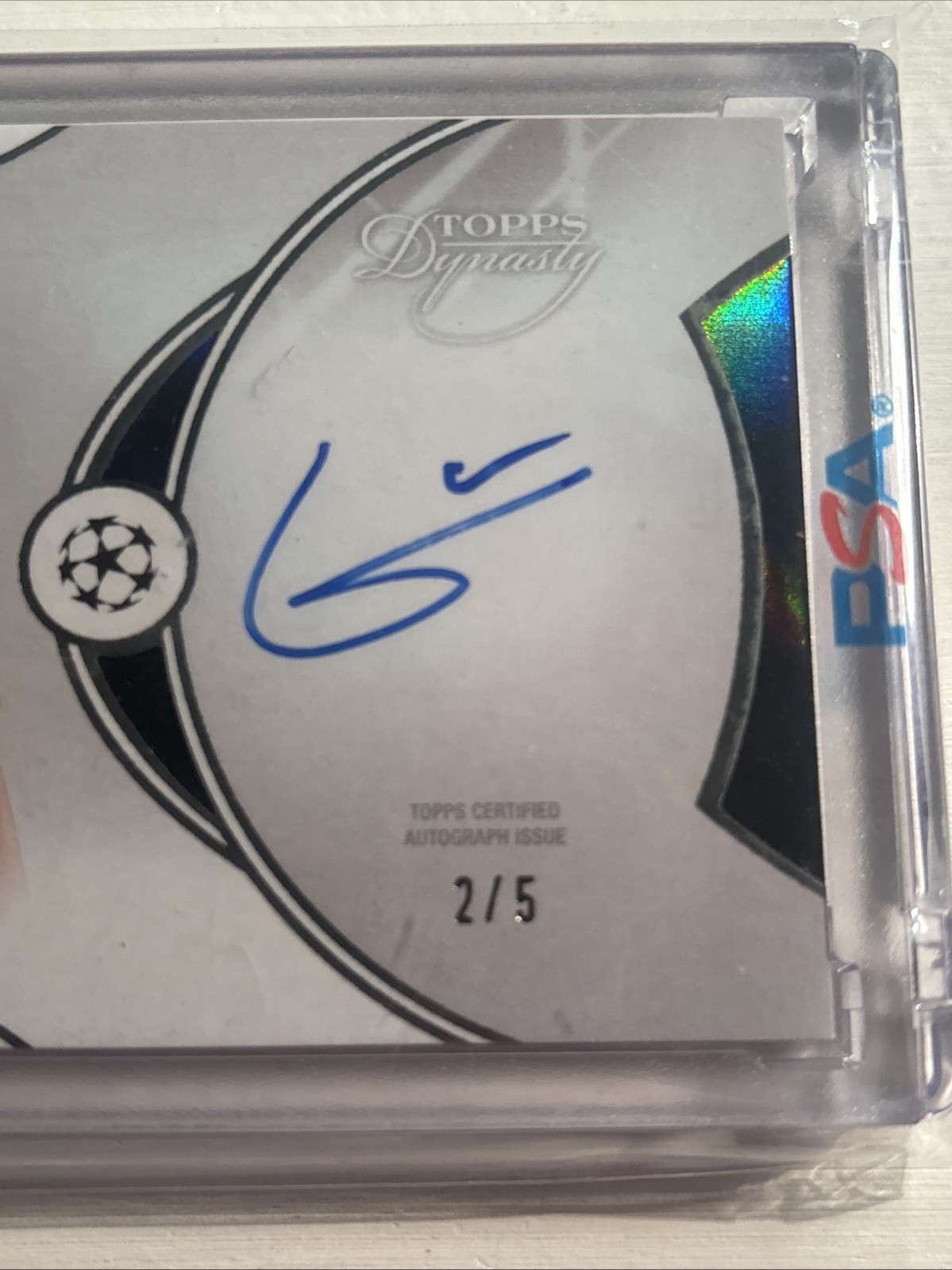 Gavi Topps Dynasty /5 Auto Debut Day Inscription Card #DI-G Sealed PSA Card view 3