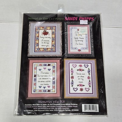 Sandi Phipps Memories #84 Cross Stitch 4 In 1 Kit Vtg Sealed Friendship Love 