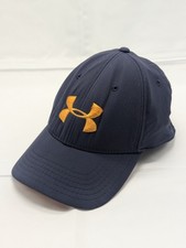 Under Armour Navy Blue & Orange HeatGear Fitted Baseball Cap — Size MD/LG