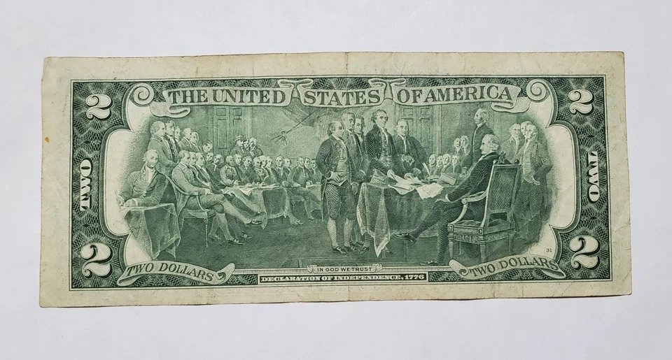 1976 $2 Two Dollar Bill Federal Reserve Note With Misalignment Printing Error - Image 3 of 4
