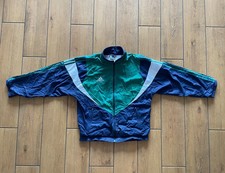 Adidas Vintage 90s Track Jacket Windbreaker Green Navy Mesh Lined Y2K Mens Size