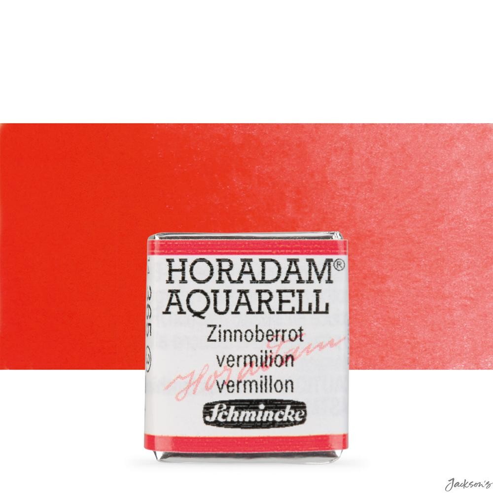 Schmincke Horadam Watercolour Paint Half Pan PR255 Vermilion For Artists