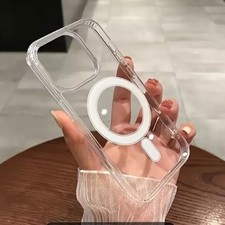 Clear Magsafe Cover Case for iPhone 16 15 14 13 12 11 Pro Max Plus Shockproof