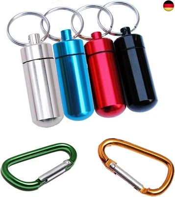 KOBOKO 4 Stück Pillendose Schlüsselanhänger,Pillendose,Pillendose Klein für Unt