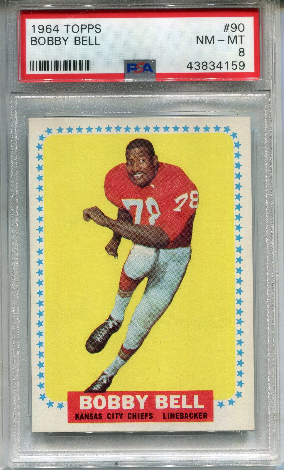 1964 Topps #90 Bobby Bell Rookie PSA 8 NM-MT Kansas City Chiefs