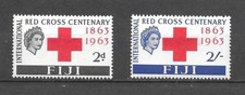 Vintage 1963 Set Of 2 FIJI Scott #'s 203-4 MH Red Cross Centenary, Queen