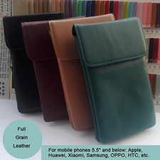 5.5" Leather Faraday Bag Cell Phone RFID Signal Block Pouch Anti-Radiation Case