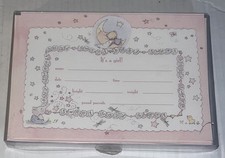 Birth announcement Cards10pk Marcel Schurman Collection Its A Girl Crescent Moon